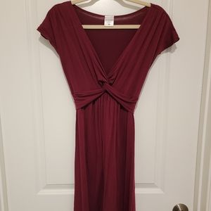 Motherhood Maternity burgundy wrap dress